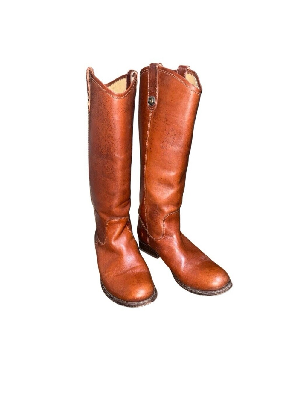 Frye Melissa Button 77167 Brown Leather Knee High Riding Boots Size 9 B Read